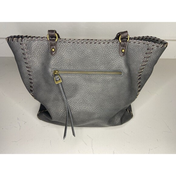 Steve Madden Gray Tote Handbag Boho Western Woven Accent Tassel Shoulder Bag - Picture 5 of 10